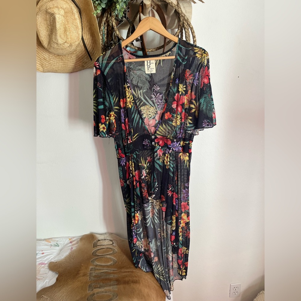 Tropical Floral V-Neck Women's Blouse